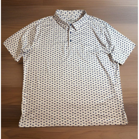 LRD Performance Golf Polo Shirt Mens 2XL White Eagle All Over Print Casual - Picture 4 of 7